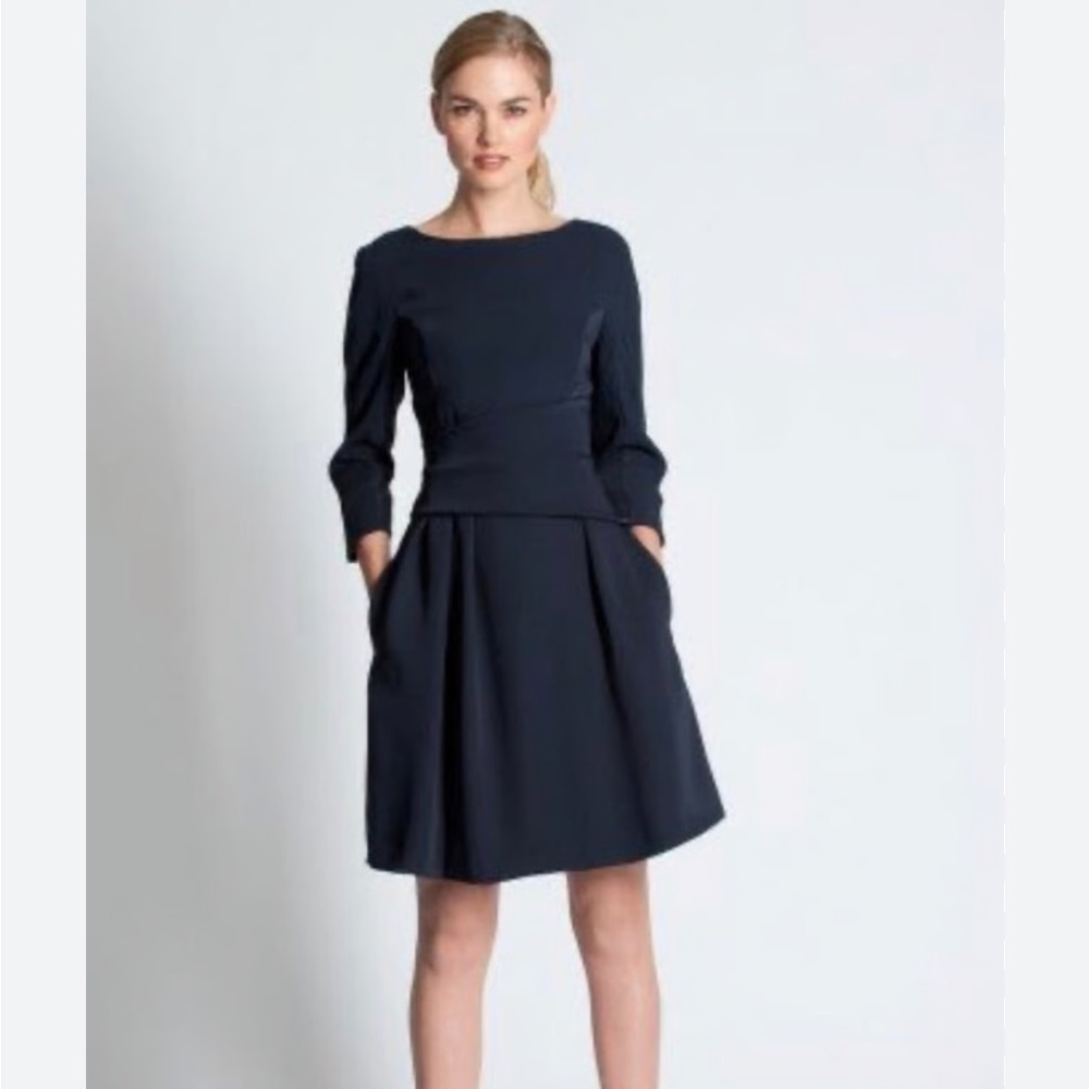 Classic Navy Long-Sleeve Mini Dress